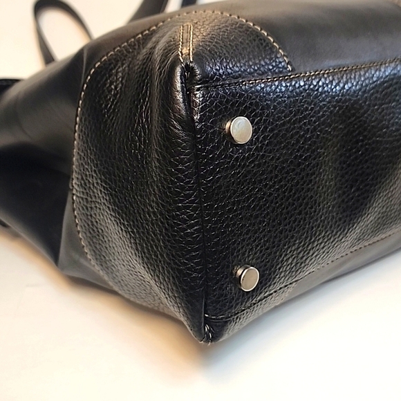 Franklin Covey Black Leather Handbag Travel Laptop Tote Purse - Picture 8 of 16